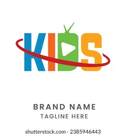 kids channel logo template design use for live stream and social media logo