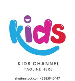 kids channel logo template design use for live stream and social media logo