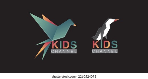 DISEÑO MODERNO DEL VECTOR DE LOGOTIPO DE CANAL PARA NIÑOS 