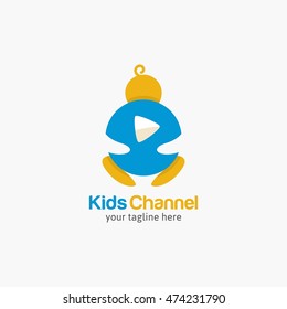 Kids Channel Logo Vector Illustration.