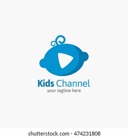 Kids Channel Logo Vector Illustration.