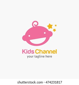 Kids Channel Logo Vector Illustration.