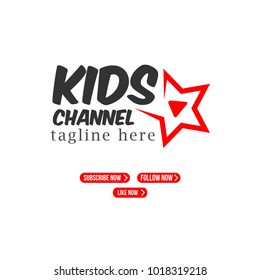 Kids Channel Logo Vector Template Design