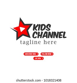 Kids Channel Logo Vector Template Design