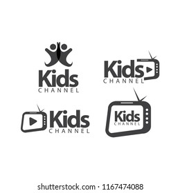 Kids Channel Logo Vector Template Design Illustration