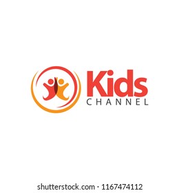 Kids Channel Logo Vector Template Design Illustration
