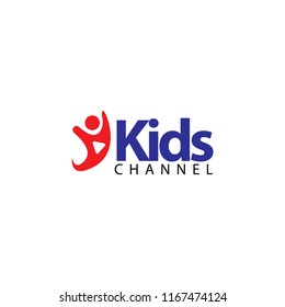 Kids Channel Logo Vector Template Design Illustration