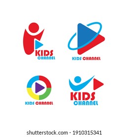 Kids Channel Logo Vector Template Design Illustration
