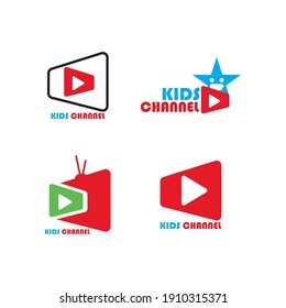 Kids Channel Logo Vector Template Design Illustration
