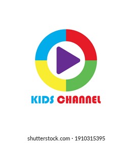 Kids Channel Logo Vector Template Design Illustration
