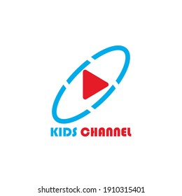 Kids Channel Logo Vector Template Design Illustration
