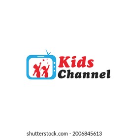  Ilustración de diseño de la plantilla de vectores del logotipo de canales para niños, logotipo de niños de TV.