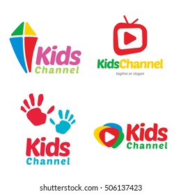 KIDS CHANNEL TV LOGO ICON TEMPLATE