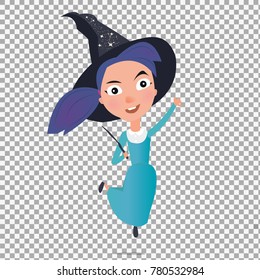 kids character in costume vector concept on transparent background. Cute Halloween kids set. Vector Illustration. - stock vector