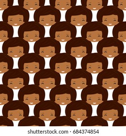 Kids character seamless pattern in flat style for web, print and creative design. Vector illustration. 