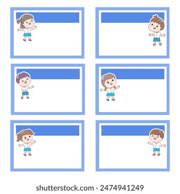 Kids characters for work sheets.