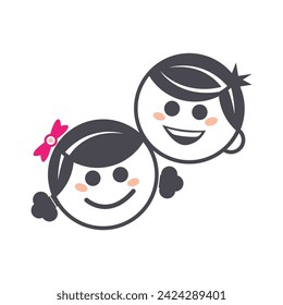 Kids, Child icon design illustration