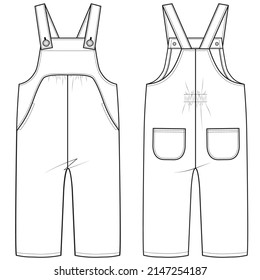 Kids Children Apparel Fashion Flat Sketch