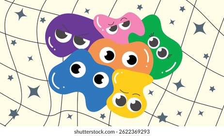 Kids and children background vector. Fun Childish hand drawn doodle design. Playful cartoon design for packaging design, wallpaper and print.