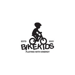 Kids Or Children Bike Logo Design Vector Template