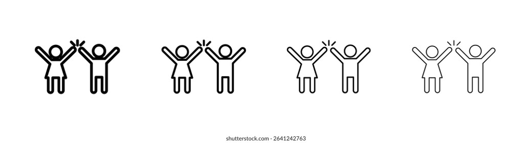 Kids or children icon Outline sign symbol set