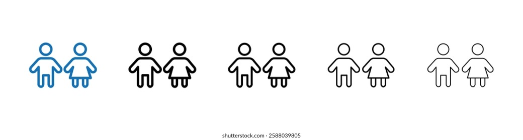 Kids or children icon Outline vector logo for web ui