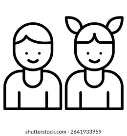 Kids or children icon Thin line vector design