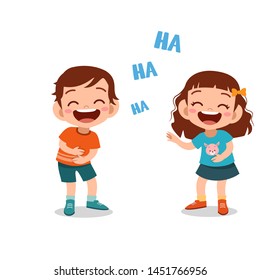 kids children laughing together vector