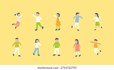 niños, niños, pose, punto, activo, primavera, otoño, amigos