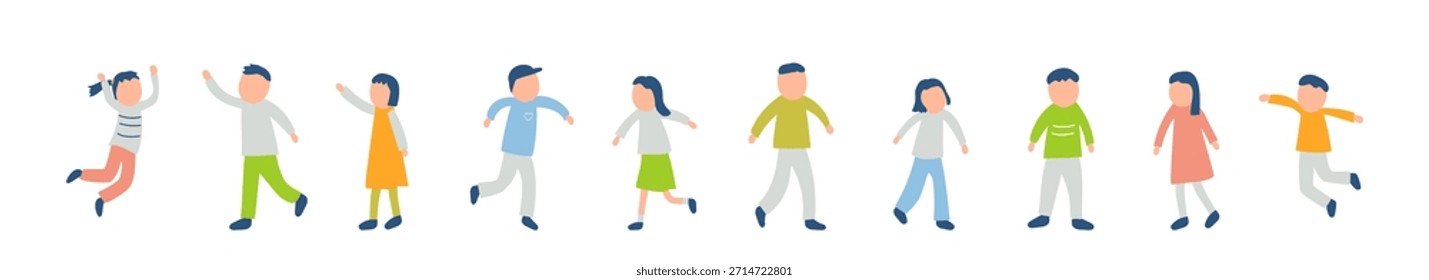 niños, niños, pose, punto, activo, primavera, otoño, amigos