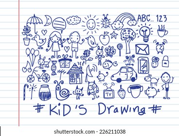 kids and children's hand drawings 