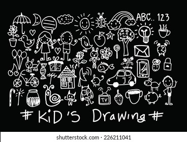 kids and children's hand drawings 
