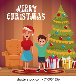 Kids In Chrismtas Cartoon