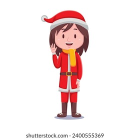 kids christmas character vector illustration