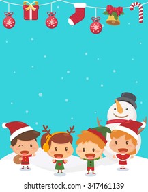 Kids and Christmas. Flat design character. 