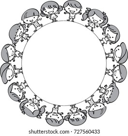 kids with circle border