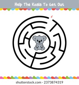 Kids Circular Maze Help The Koala To get Out