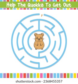 Kids Circular Maze Puzzle Discover the Path Educational Worksheet