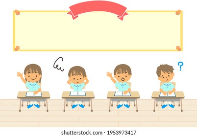 Ilustración vectorial en aula