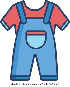 Kids Cloth linear color illustration icon