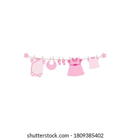 Kids clothes logo. baby clothing store and toy logo, cute and sweet baby shop symbol. Boutique and Children logo template