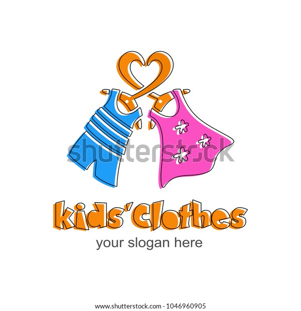 Kids Clothes Logo Sign Childrens Shop Stock Vector Royalty Free