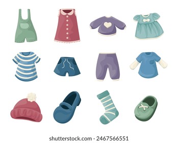 Kids Clothing Element Illustration Set