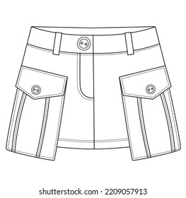 kids clothing mini skirt drawing