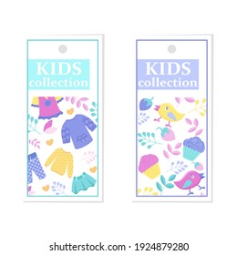 Kid's Clothing Tags. Tag With A Picture Of Children's Clothing For Children.