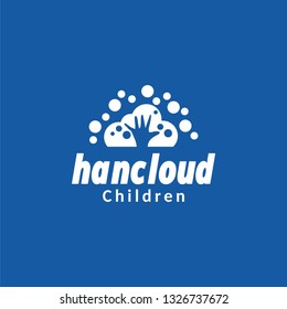 Kids and cloud logo combination, design inspiration vector template for any purpose