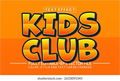 Kids club font Text effect editable