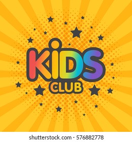 Kids club letter sign poster vector illustration