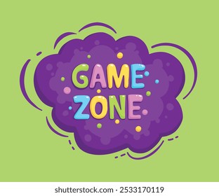 Kids club posters. Toys fun playing zone, children games party and play area poster. Kid entertainment camp posters, preschool baby education room clubs banner vector illustration icon on colorful