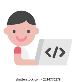 kids coding icon vector illustration, STEM , Education 